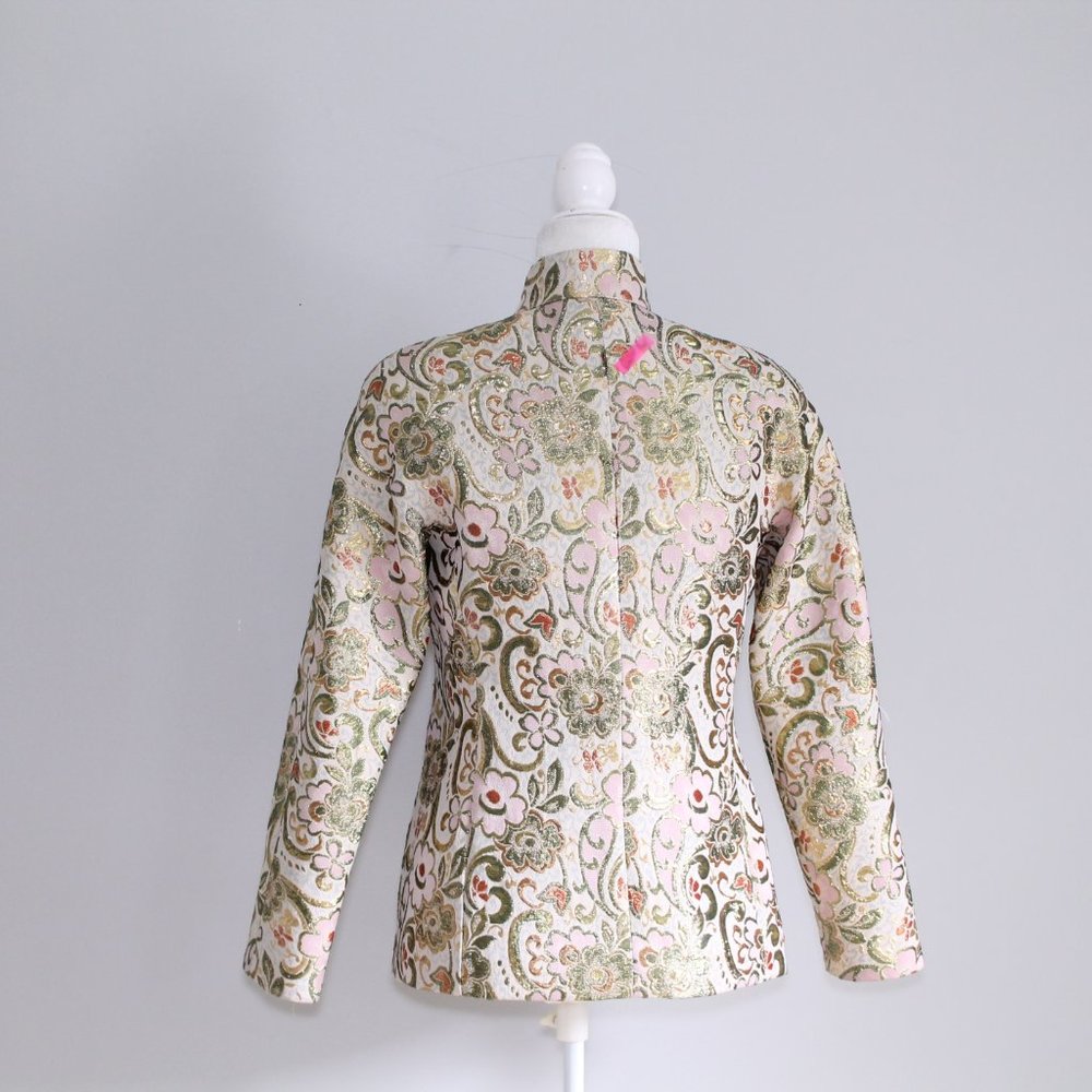 No Brand Baroque Jacquard Paisley Metallic Jacket - Picture 6 of 9